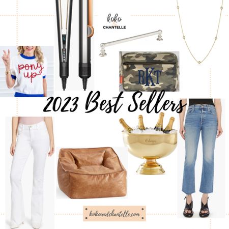 2023 best sellers
AVARA Pony up sweater
Mark and graham celebration bowl
Mother denim
Frame white jeans
PBTeen leather bean bag
Airstrait straightener dyson
Monogrammed Dopp kit
Diamond by the yard necklace 
Polished nickel pulls

#LTKbeauty #LTKhome #LTKparties