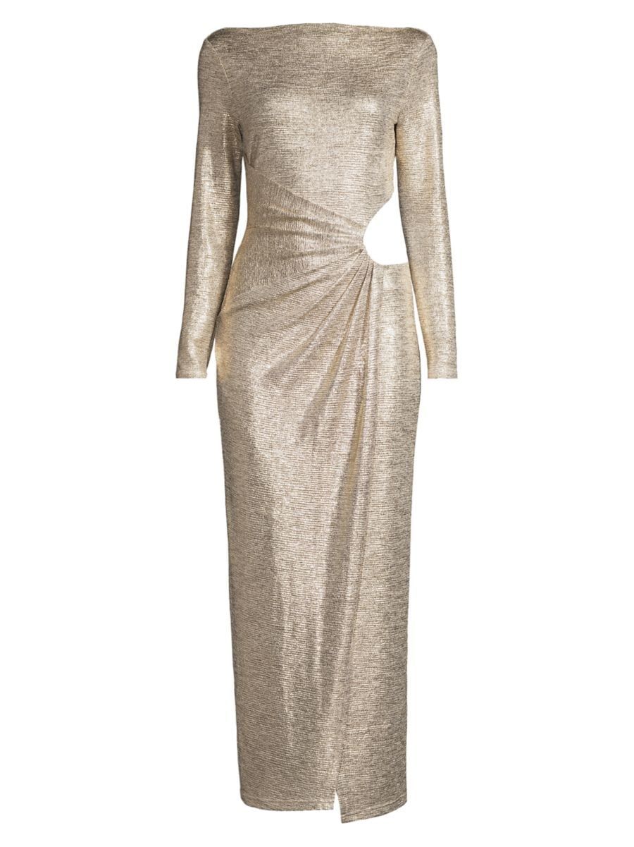 Significant Other Chloe Metallic Cutout Midi-Dress | Saks Fifth Avenue
