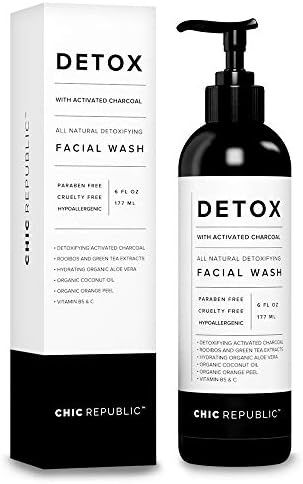All Natural Activated Charcoal Facial Cleanser - Organic Daily Acne Treatment, Face Wash for Smoo... | Amazon (US)