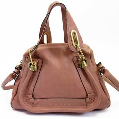 Auth Chloe Paraty 2-Way Handbag Shoulder Bag Pink Leather/Goldtone - x2723 | eBay AU