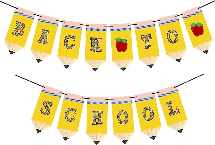 Back to School Pencil Banner - First Day of School Banner - Back to School Banner - Classroom Dec... | Amazon (US)