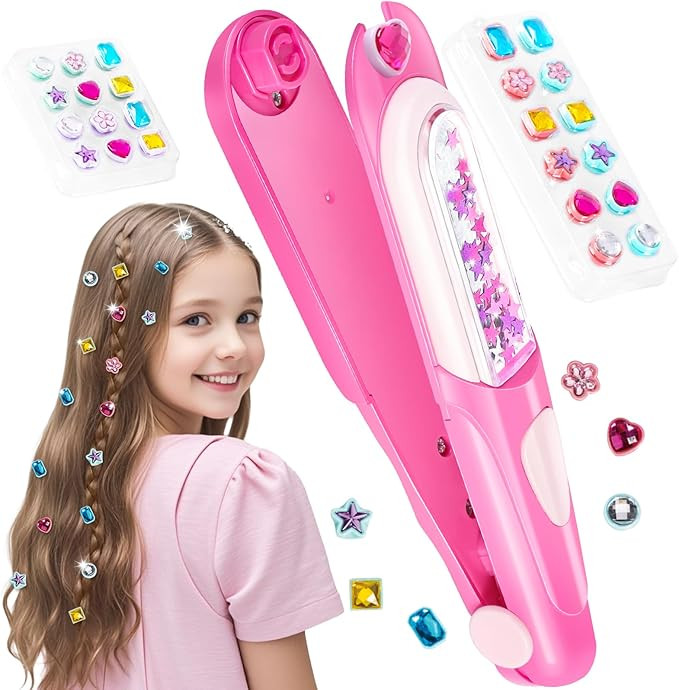 Hair Gem Stamper Kit,Bling Hair Jewels for Girls, Hair Styling Tool with Reusable Shining Diamond... | Amazon (US)
