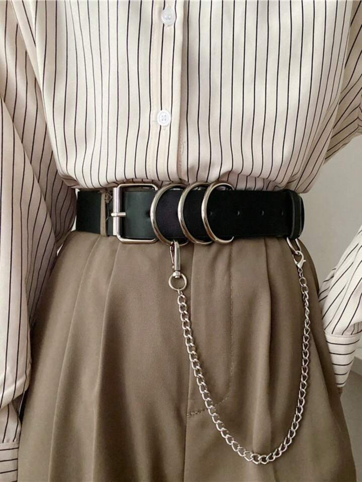 Chain Decor Buckle Belt Street | SHEIN