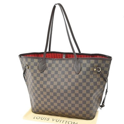 LOUIS VUITTON Neverfull MM Shoulder Bag Damier Ebene Leather BN N51105 91KB101 | eBay US