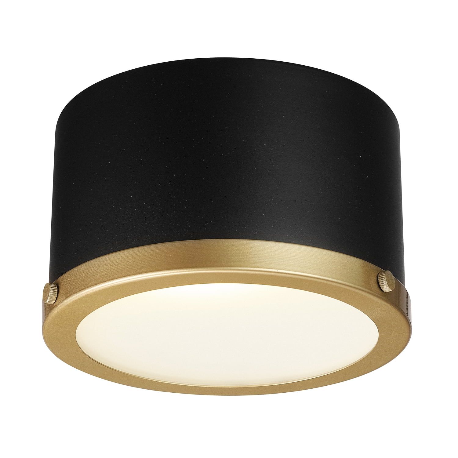 Better Homes & Gardens 1- Light 6.5" Flush Mount Light Matte Black and Glass Shade with Bulbs - W... | Walmart (US)