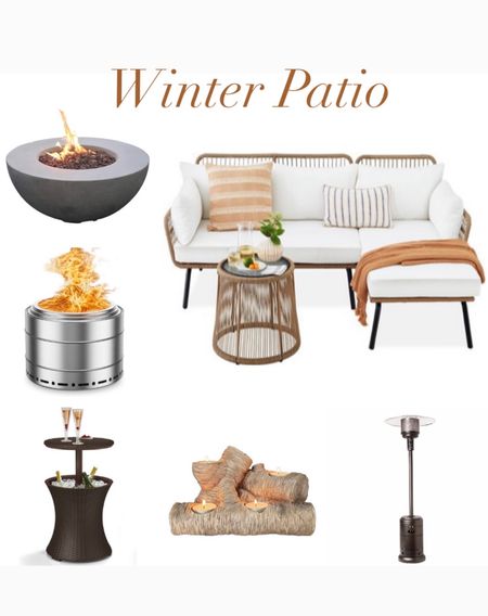 Winter patio decor, outdoor furniture, Firepit, home entertaining 

#LTKSeasonal #LTKhome #LTKparties