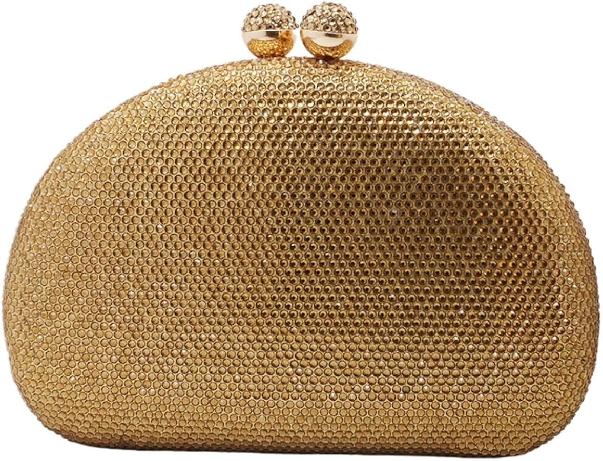 UMREN Women Sparkly Rhinestone Evening Bag Crystal Clutch Purses Glitter Shell Shaped Handbag Wed... | Amazon (US)