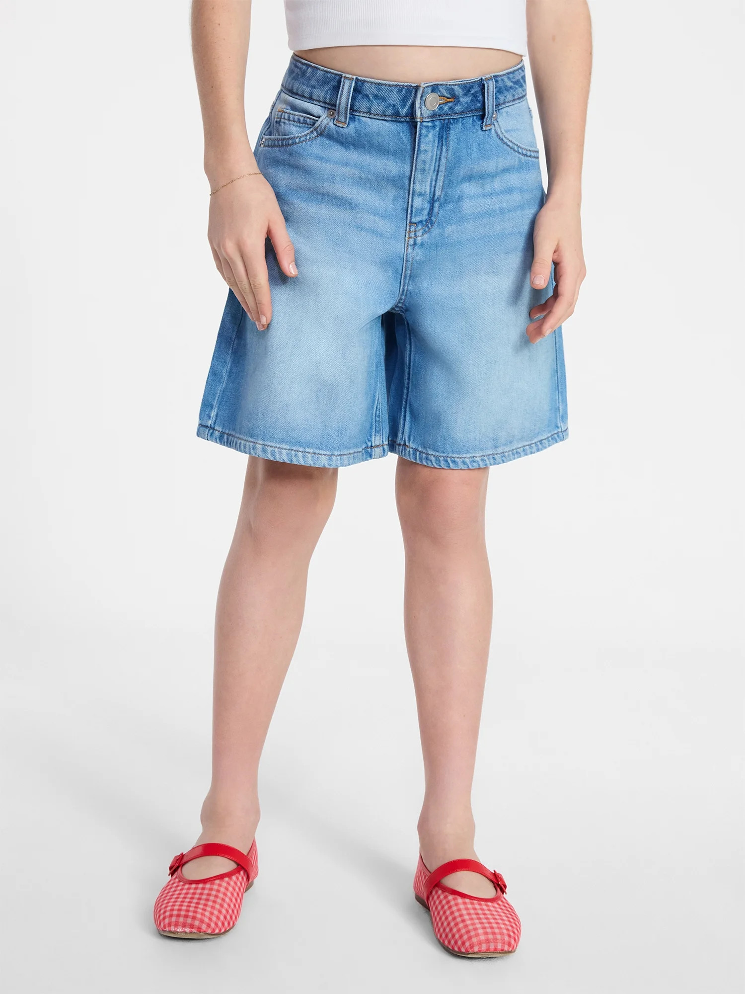 Weekend Academy Girls Cotton Jean Shorts, Sizes 5-18 | Walmart (US)