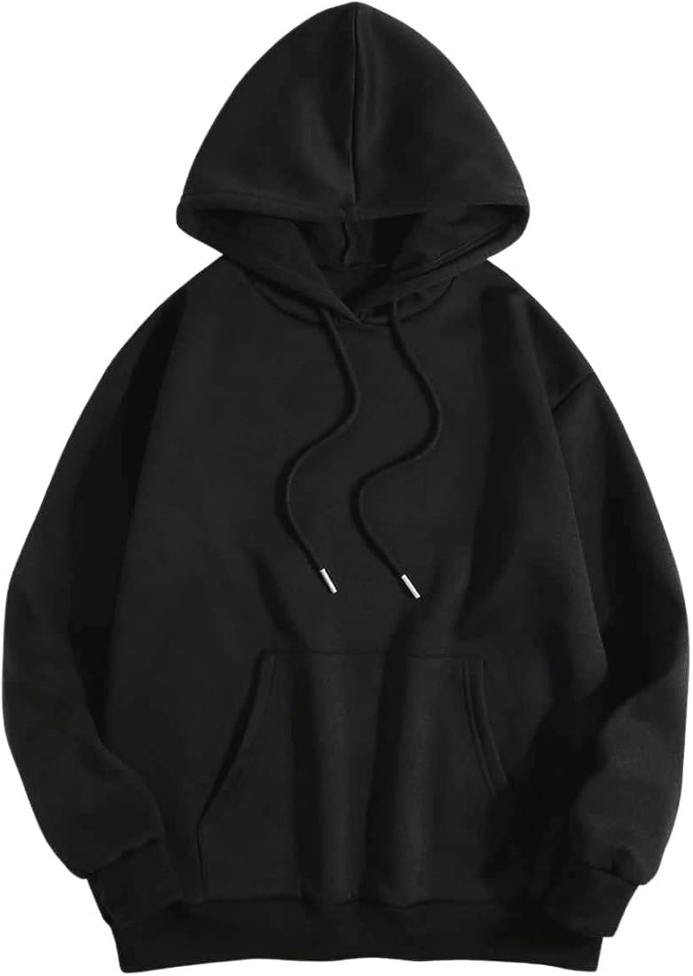 SweatyRocks Women's Casual Long Sleeve Drop Shoulder Oversized Pullover Hoodie Sweatshirt Tops | Amazon (US)
