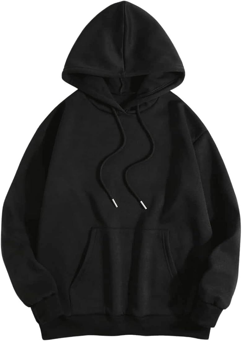 SweatyRocks Women's Casual Long Sleeve Drop Shoulder Oversized Pullover Hoodie Sweatshirt Tops | Amazon (US)