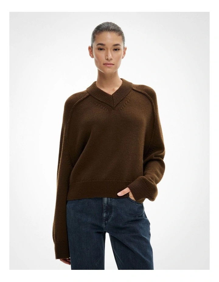 WitcheryHigh V Knit Jumper in Cocoa | Myer