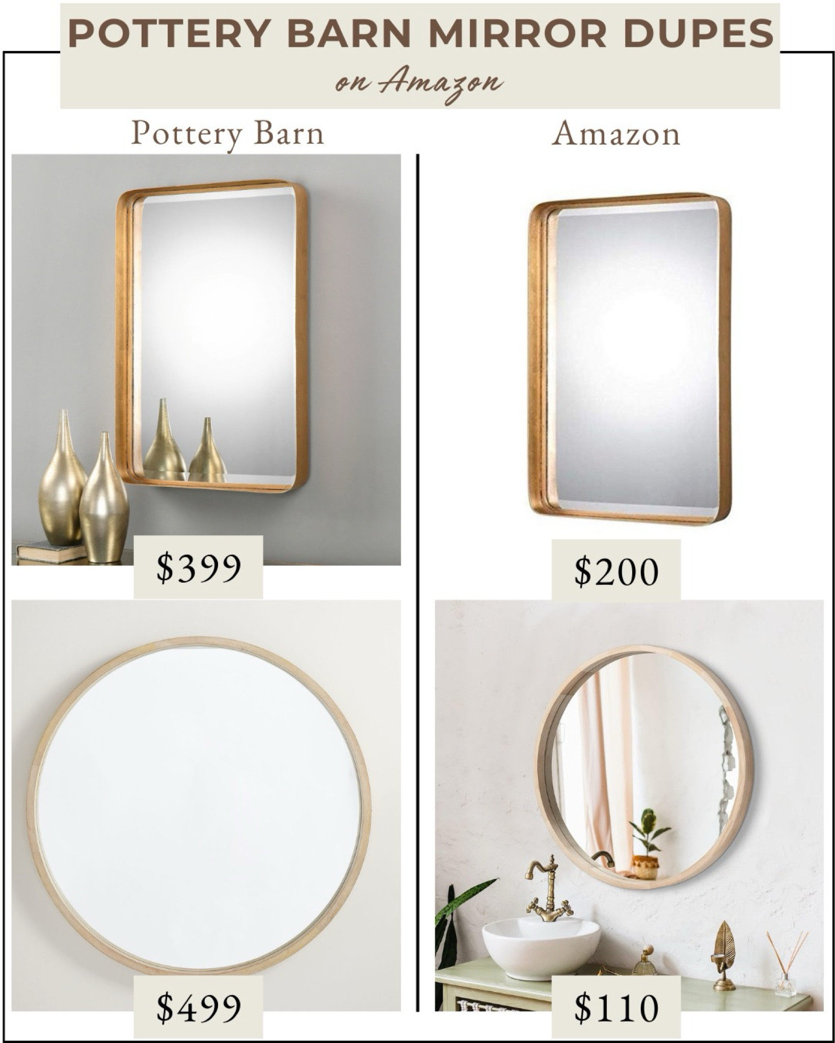Pottery Barn mirrors 
Pottery Barn dupes
Amazon home 
Amazon mirrors
Neutral decor 
home decor dupes

#LTKfindsunder50 #LTKhome #LTKfindsunder100