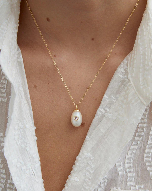 Birthstone Pearl Pendant June | Reliquia Collective & Blanca