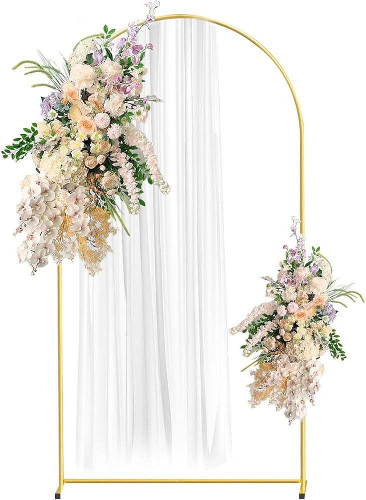 6.6FT Gold Metal Arch Backdrop Stand, Square Balloon Arch Stand Wedding Frame for Birthday Party,... | Amazon (US)