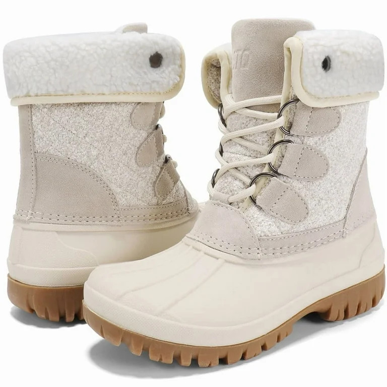 Women Winter Snow Boots Cold Weather Duck Boots WARM WOOD US Size 8 | Walmart (US)