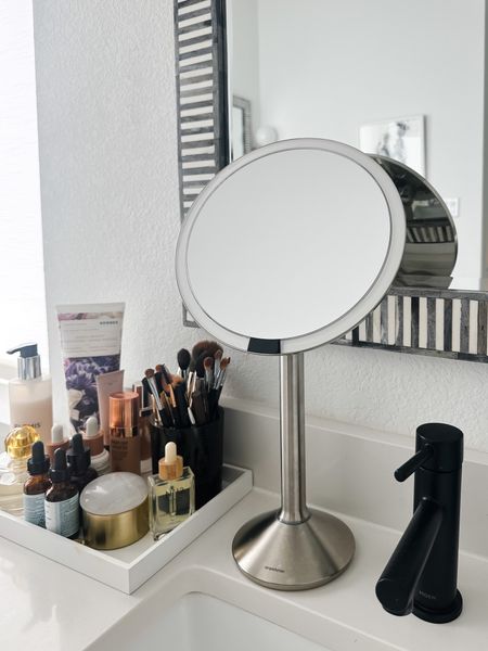 Absolutely love my simplehuman sensor mirror! Magnifies by 5x, lights up automatically when you approach and has different lighting settings. Part of the NSALE! 

#LTKbeauty #LTKxNSale #LTKsalealert