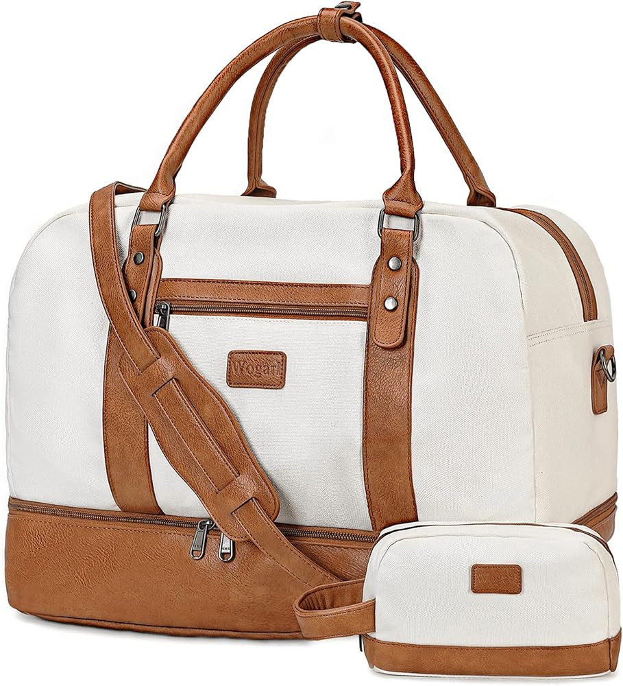 Wogarl Weekender Bags for Women Large Canvas Overnight Bag Travel Duffel Bags Carry on Shoulder W... | Amazon (US)