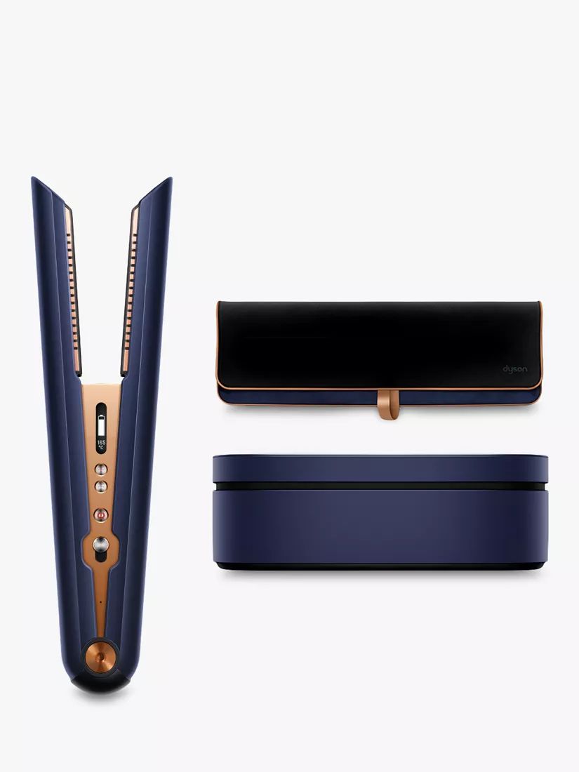 Dyson Corrale Cord-Free Hair Straighteners Special Edition Gift Set, Prussian Blue/Rich Copper | John Lewis (UK)