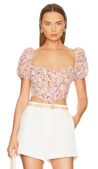 Paola Top in Copper & Lilac Multi | Revolve Clothing (Global)