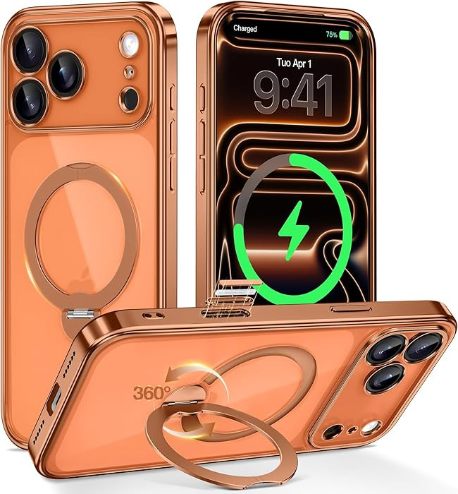 GolbinBox for iPhone 17 Pro Max Case with 360° Spin Magnetic Stand,[Compatible with Magsafe] [Mi... | Amazon (US)