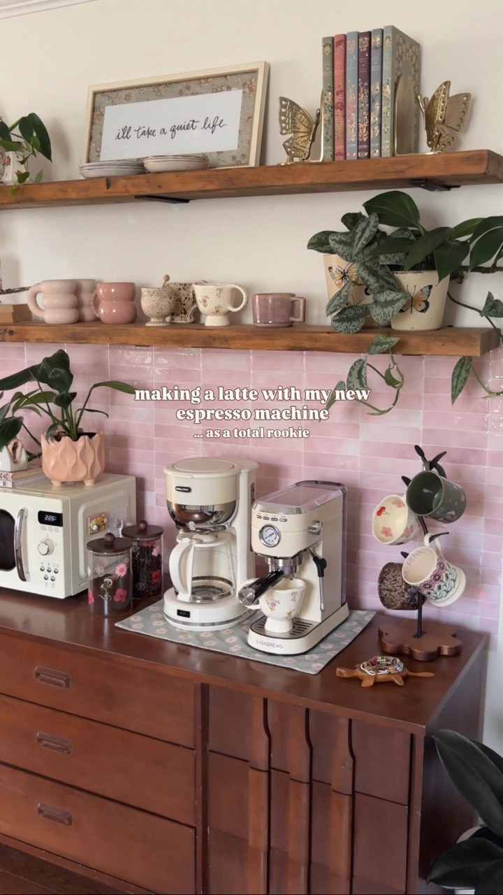 there’s room for improvement, but i’ll be a barista before you know it 😉
 
linked what i can, including the espresso machine! currently on sale for Black Friday 🥰
 
 
#coffeebar #coffeeathome #coffeevibes | make a latte with me, coffee bar styling, kitchen ideas

#LTKmorningroutine #LTKHome #LTKdayinmylife