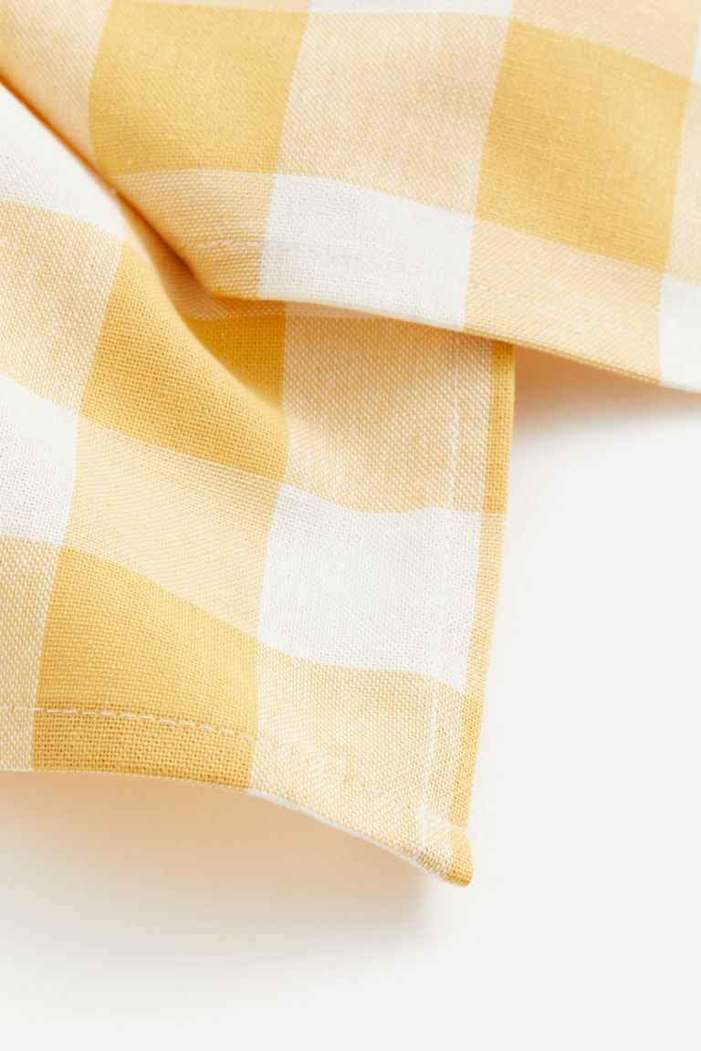 2-pack Cotton Napkins - Light yellow/checked - Home All | H&M US | H&M (US + CA)