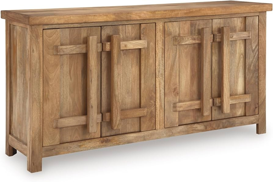 Signature Design by Ashley Dresor Farmhouse 4-Door Accent Cabinet with 2 Shelves and Cord Managem... | Amazon (US)