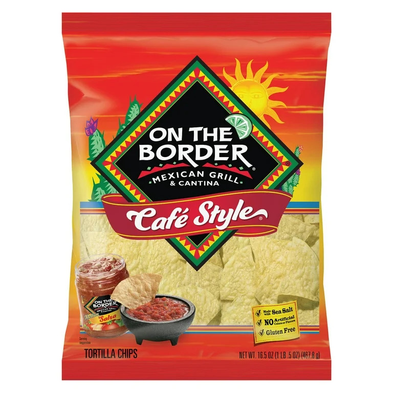 On The Border Cafe Style Tortilla Chips, Gluten-Free, 16.5 oz Bag | Walmart (US)