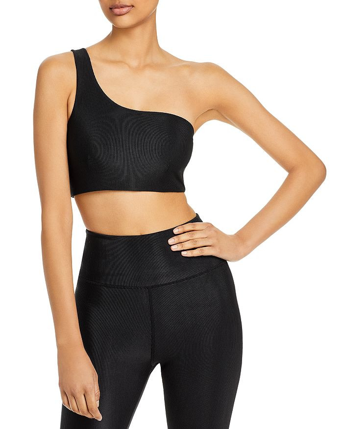 One Shoulder Ribbed Sports Bra - 100% Exclusive | Bloomingdale's (US)