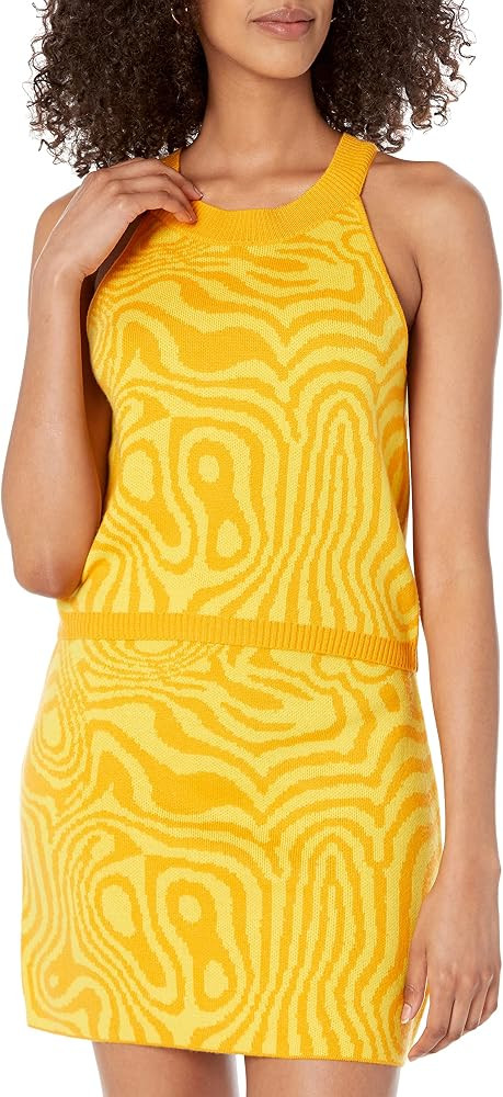 The Drop Women's Ami Cropped Halter-Neck Jaquard Sweater Top | Amazon (US)