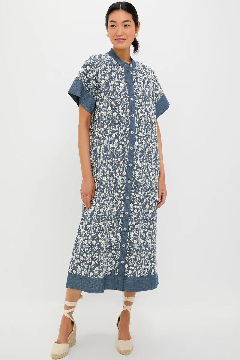 Embroidered Chambray Wildflower Meadows Prescott Dress | Tuckernuck (US)