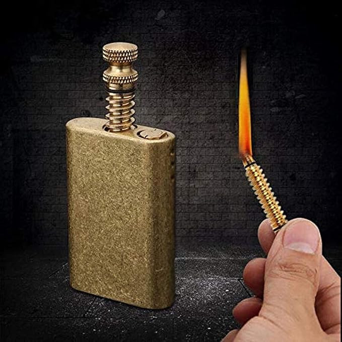 Morisk Lighter Permanent Match, Cool Pipe Lighter Fluid Refillable, Copper Vintage Trench Lighter... | Amazon (US)