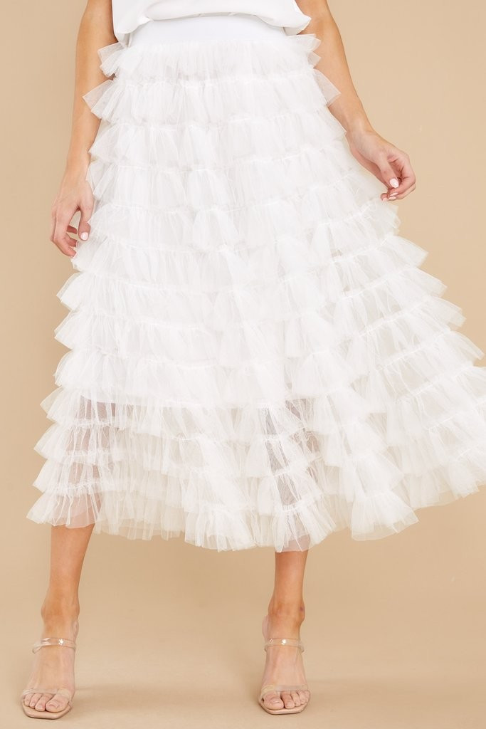 Let's Cha Cha White Maxi Skirt | Red Dress 