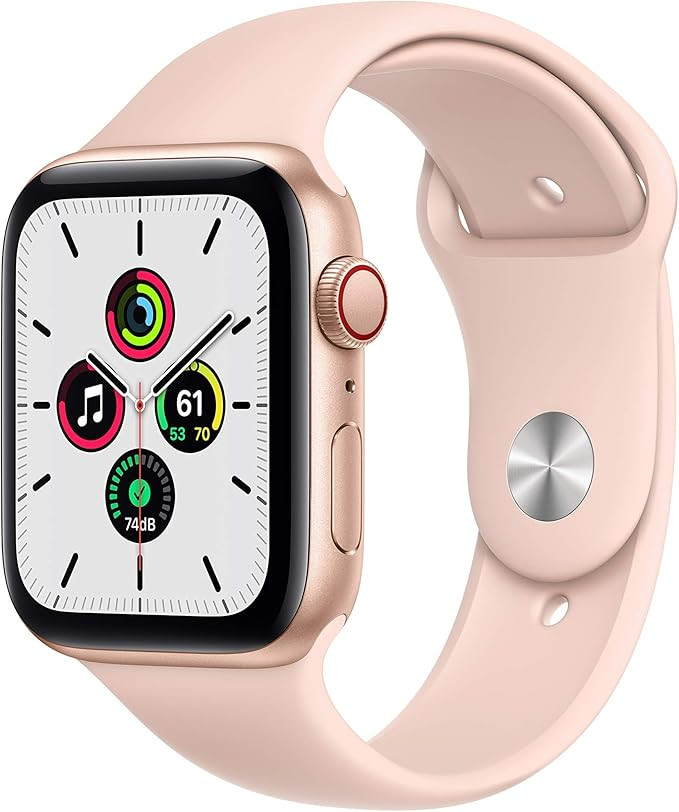 Apple Watch SE (GPS + Cellular, 40mm) - Gold Aluminum Case with Pink Sand Sport Band (Renewed) | Amazon (US)