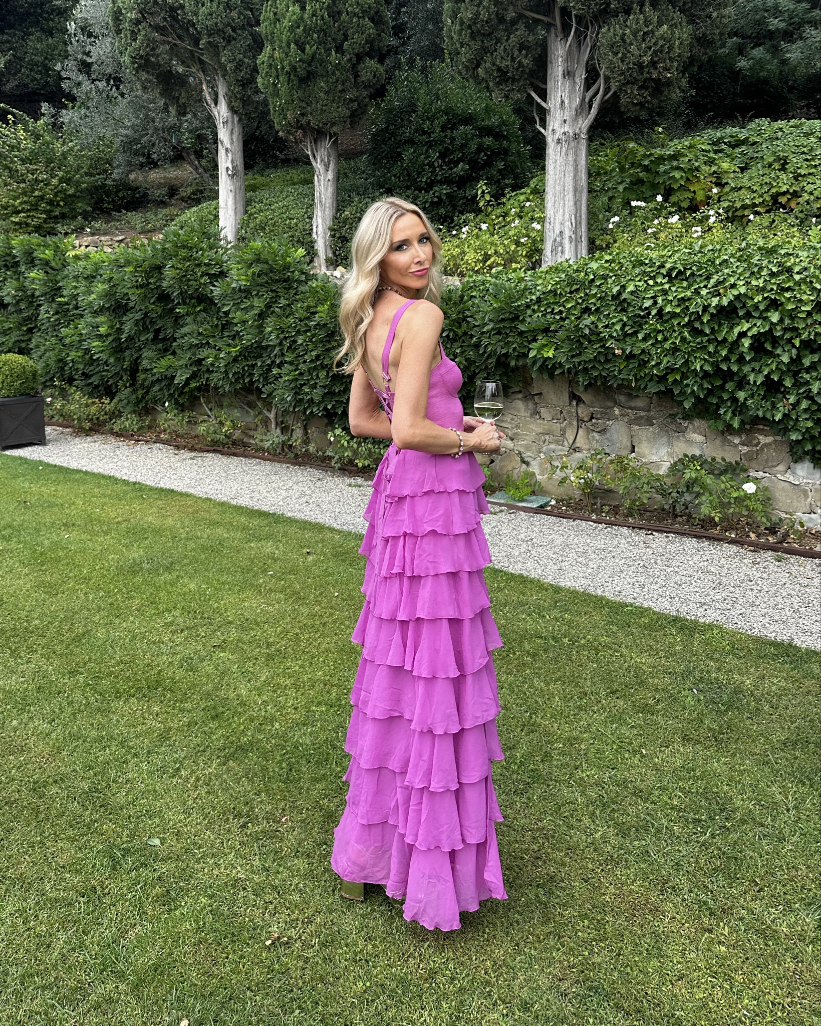 Great dress for my tall girls looking for a fun gown! Also, I literally walked all over Florance in these heels and had zero pain! #tallgirl #formaldress 

#LTKFallSale #LTKWedding #LTKTall