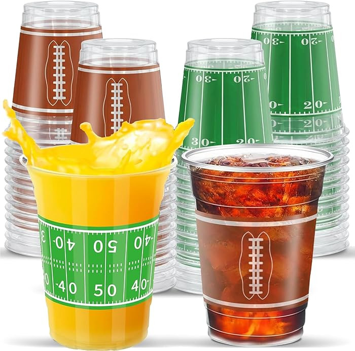 Taeku Football Party Cups, 16oz Disposable Plastic Cups for Game Day & Tailgate Events, Durable C... | Amazon (US)