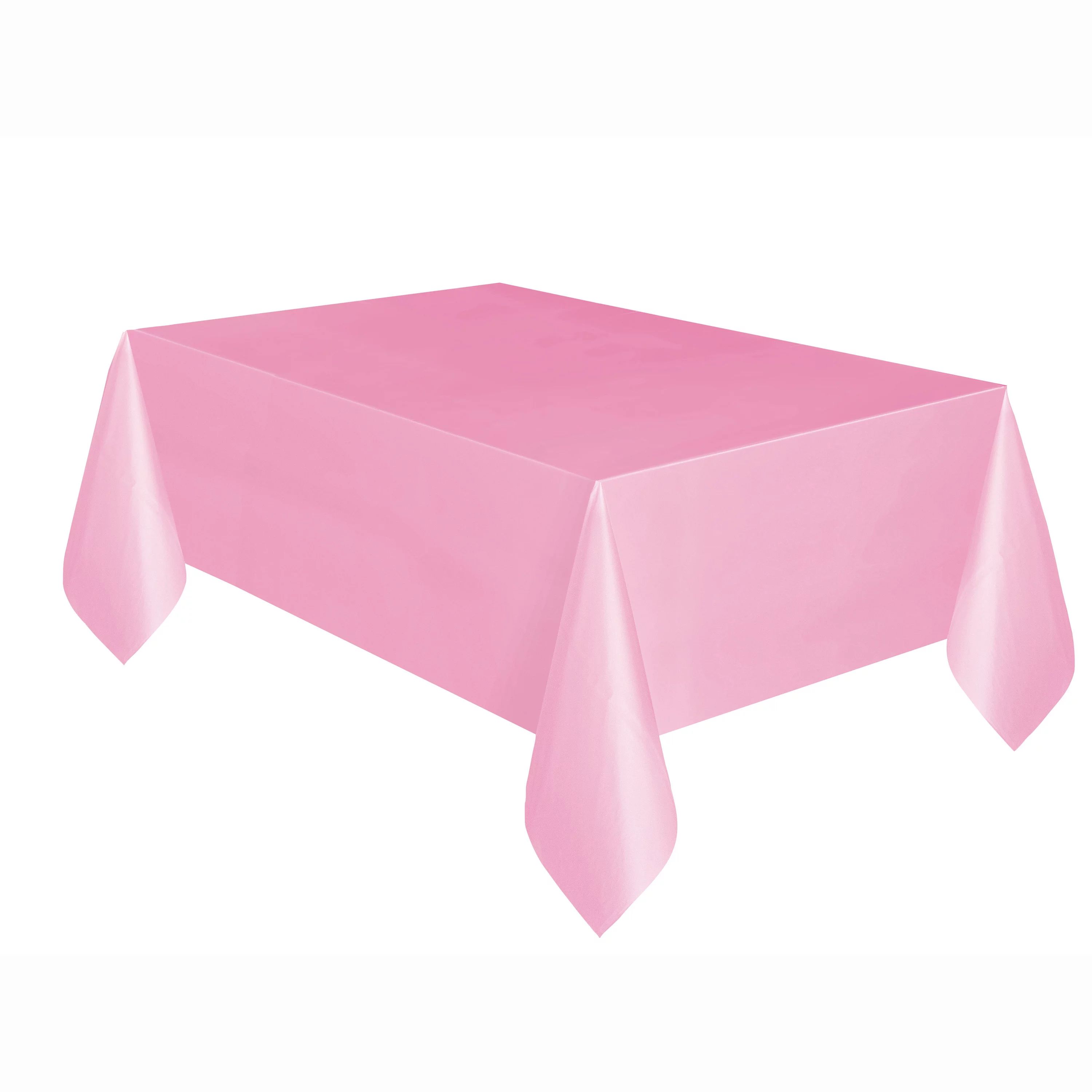 Way to Celebrate! Light Pink Plastic Party Tablecloth, 108in x 54in | Walmart (US)