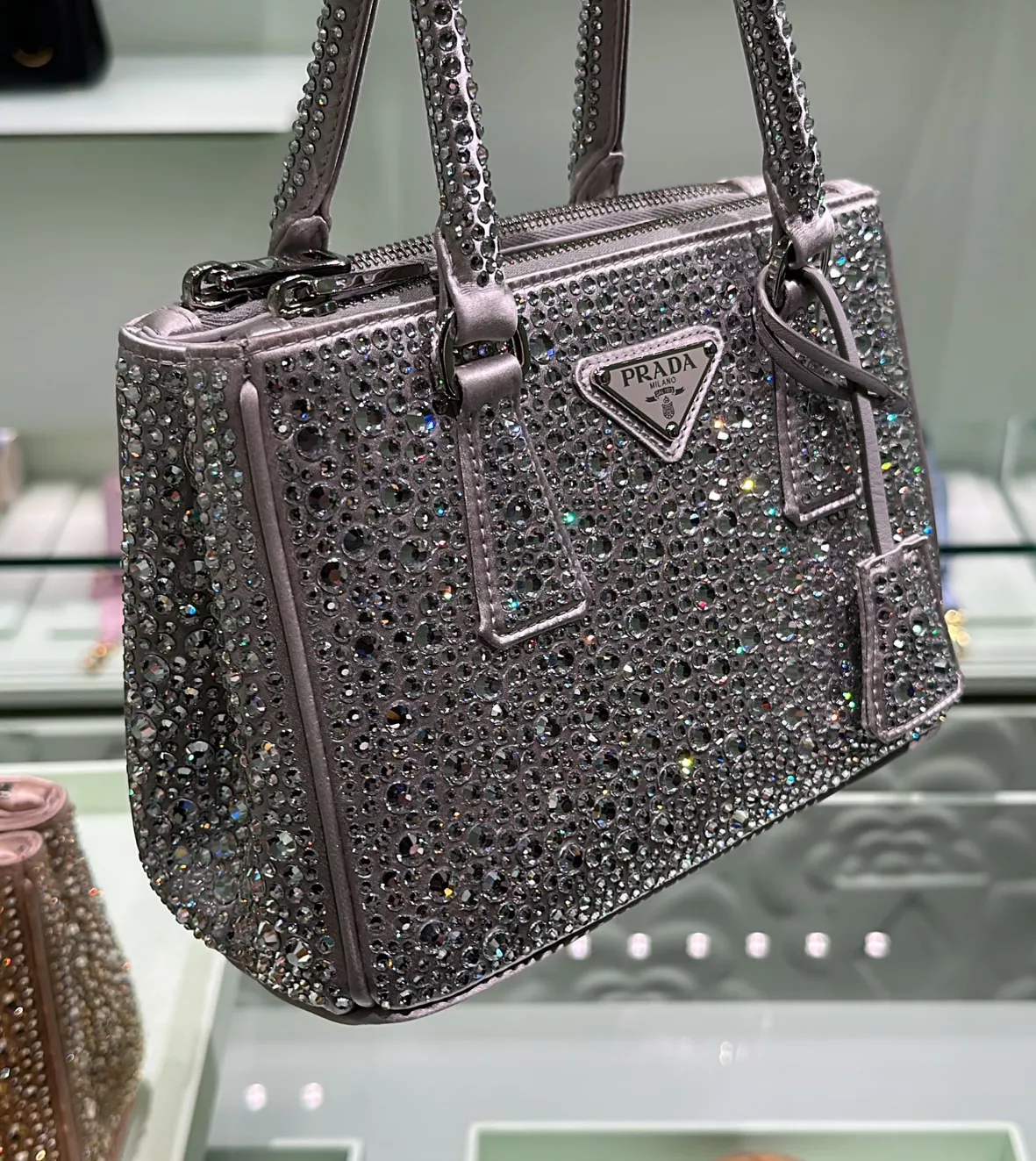 Prada Mini Galleria crystal-embellished Tote Bag - Farfetch