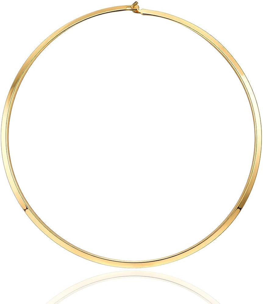 Statement Women Choker Necklace Polished Stainless Steel Chunky Necklace Collar Jewelry | Amazon (US)