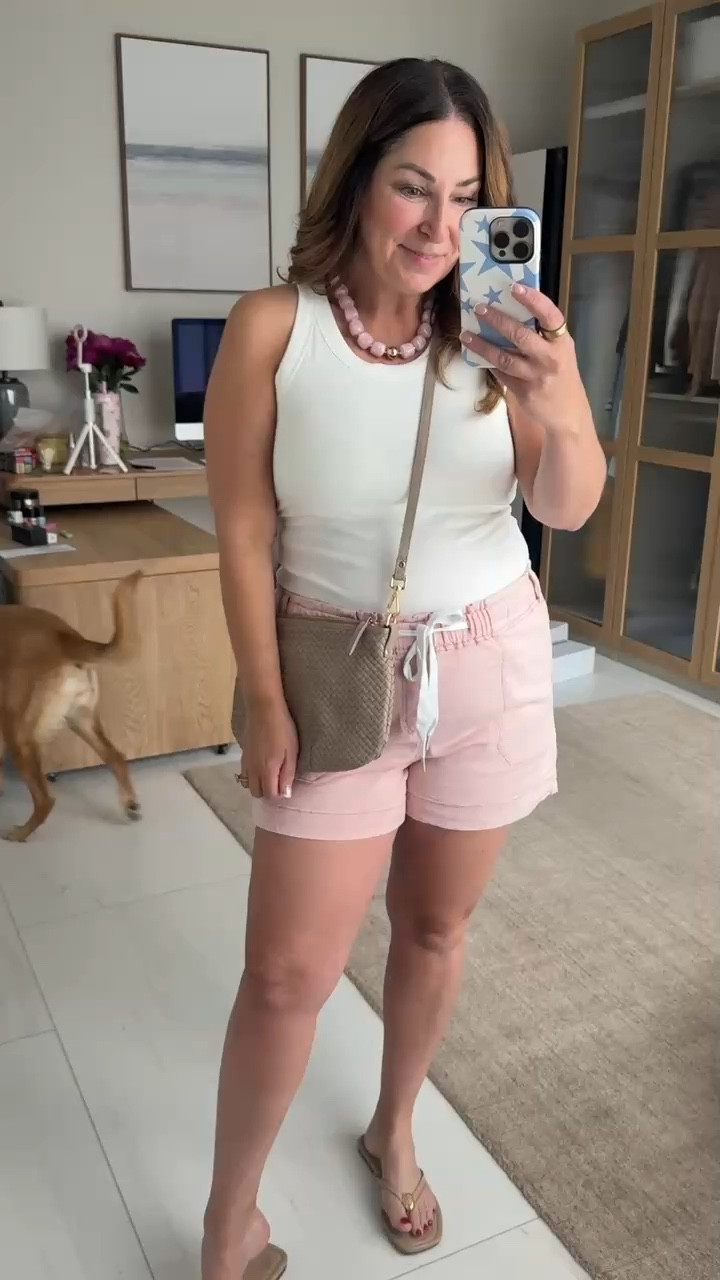 This Amazon tank is becoming a summer staple for me. Paired with these lightweight pull on shorts it makes the perfect outfit to throw on and beat the summer heat! Wearing L in both 

 #LTKSeasonal #LTKOver40 #LTKMidsize