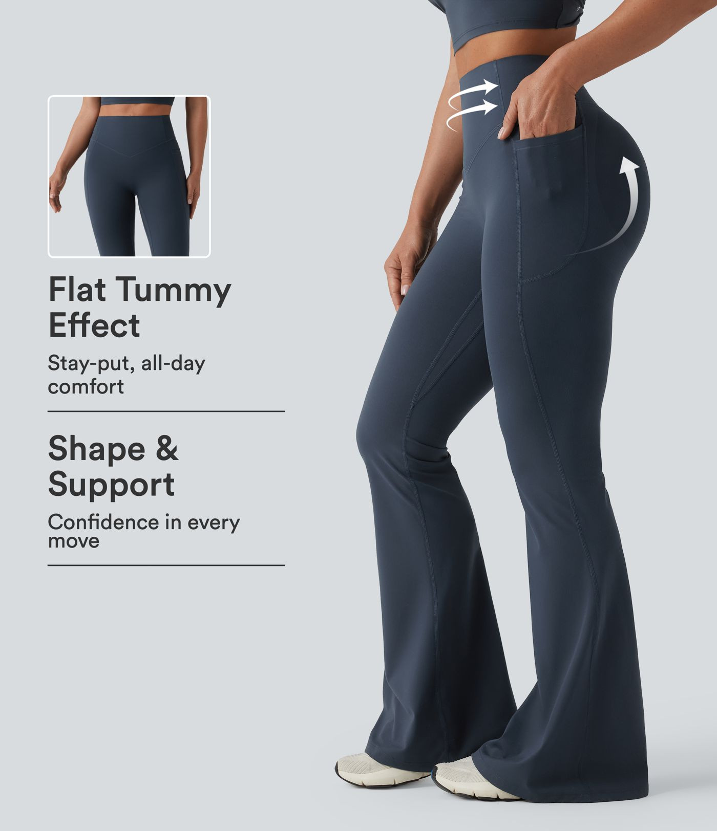 Halara UltraSculpt\u2122 High Waisted Scrunch Butt Lifting Tummy Control Shaping Yoga Flare Leggi... | HALARA
