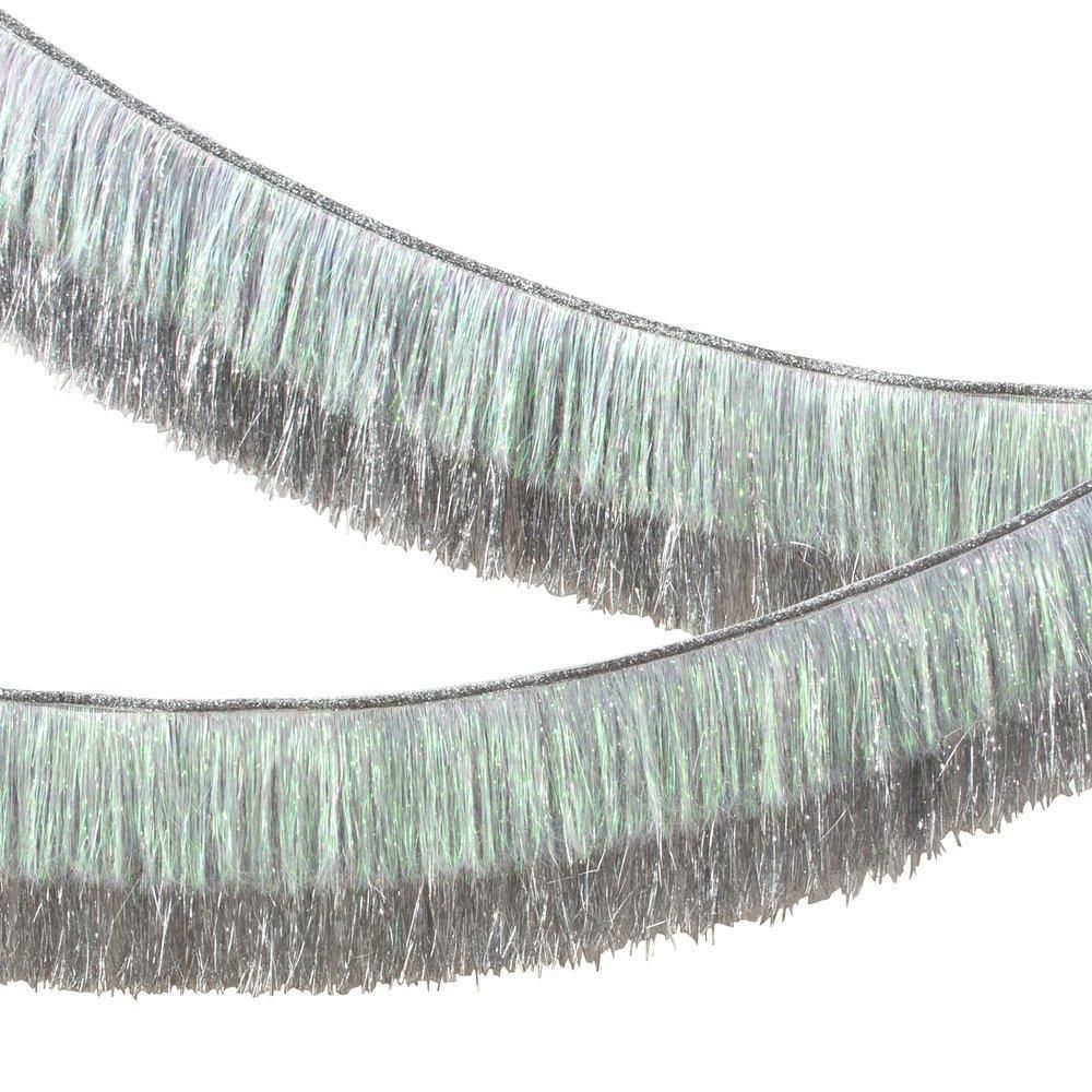 Silver Iridescent Tinsel Fringe Garland | Ellie and Piper
