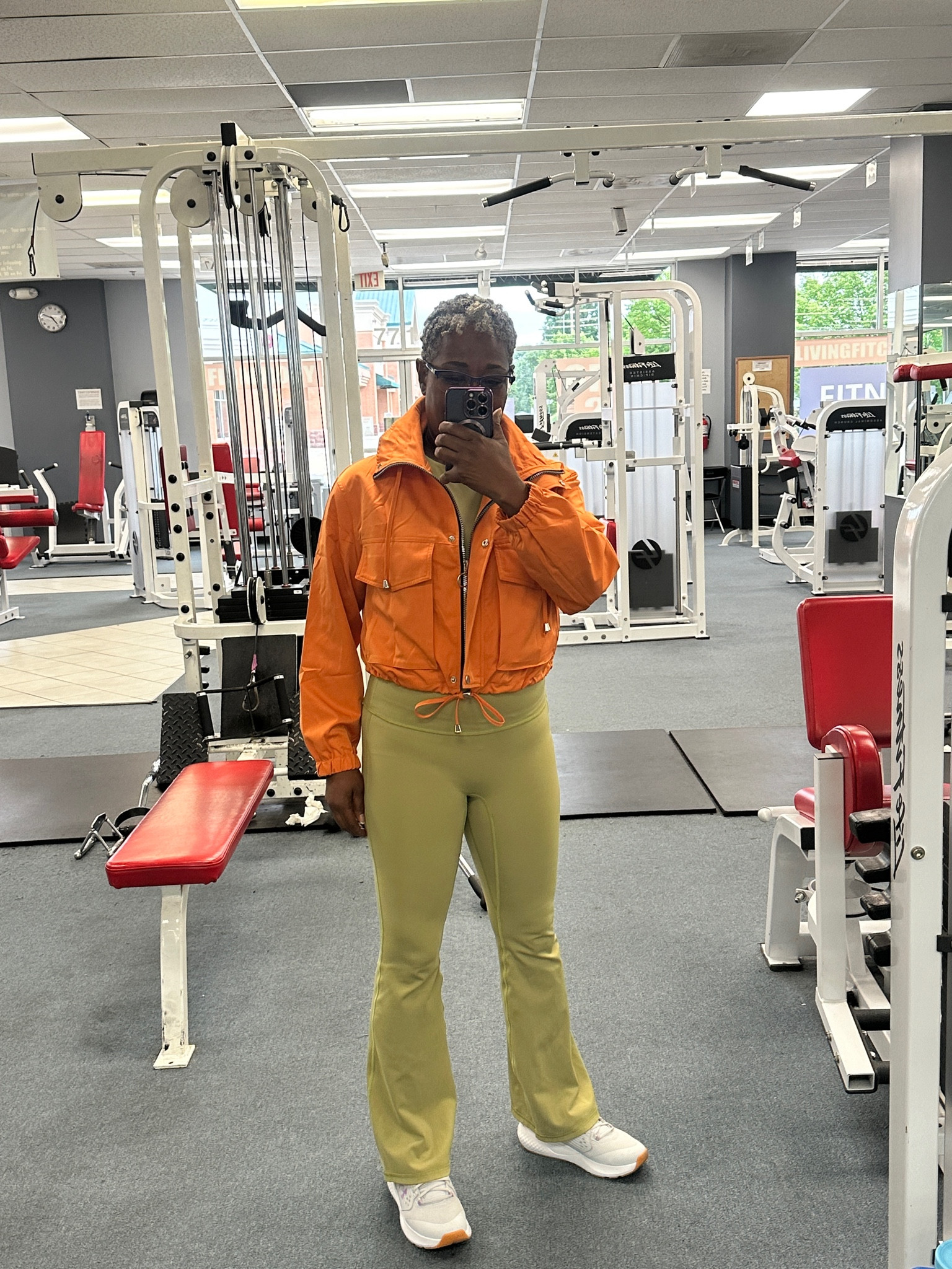 Just in time for Fall!!  This crop sports jacket was the perfect orange to complement my favorite lime green workout outfit!!  

Best part either break the bank!!

Love fashion on a budget !! Don’t you?

#LTKStyleTip #LTKActive #LTKFitness