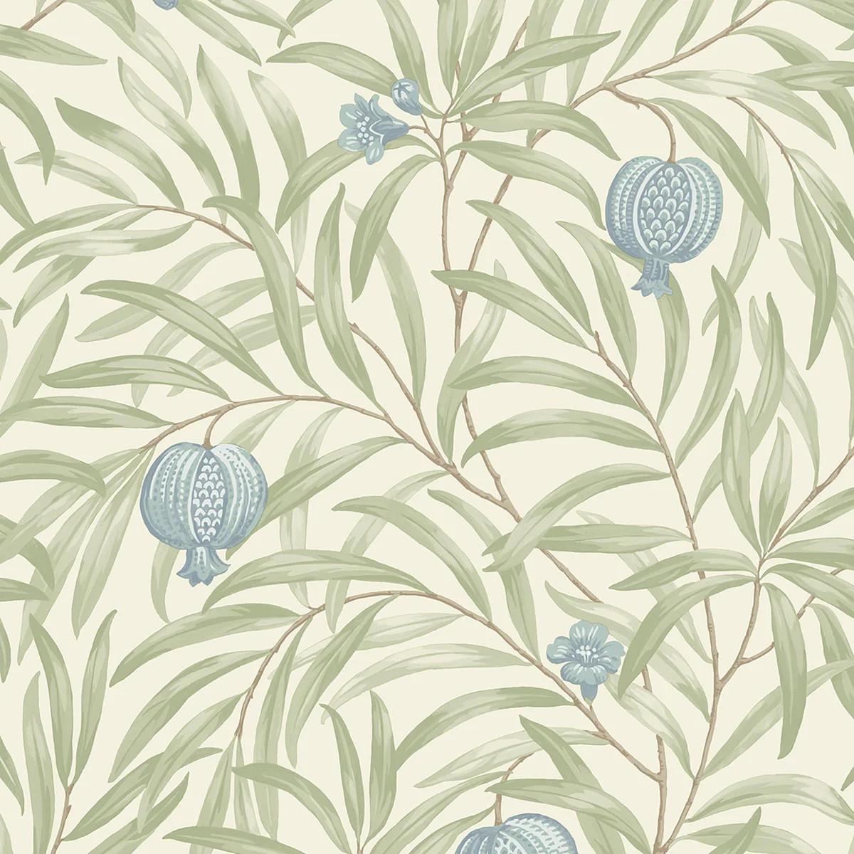 York Elena Blue Pomegranate Wallpaper | DecoratorsBest