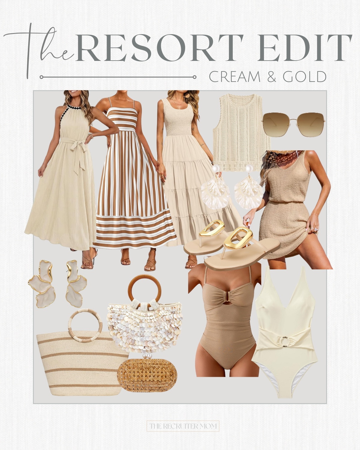 The Resort Edit Cream and Gold Swimwear, Spring Break Dress, Spring Accessories, Beach Ready Looks 

 

#LTKSeasonal #LTKMidsize #LTKFindsUnder50