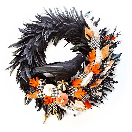 Nevermore Feather Wreath - Large | MacKenzie-Childs