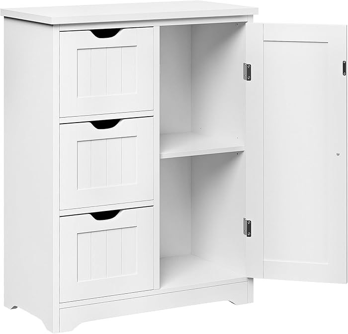 SUPER DEAL Bathroom Storage Cabinet with 3 Drawers and 1 Door, Entryway Home Decor Furniture Towe... | Amazon (US)