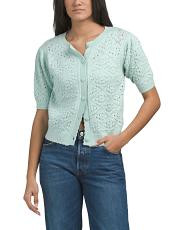 Short Sleeve Pointelle Cardigan | TJ Maxx