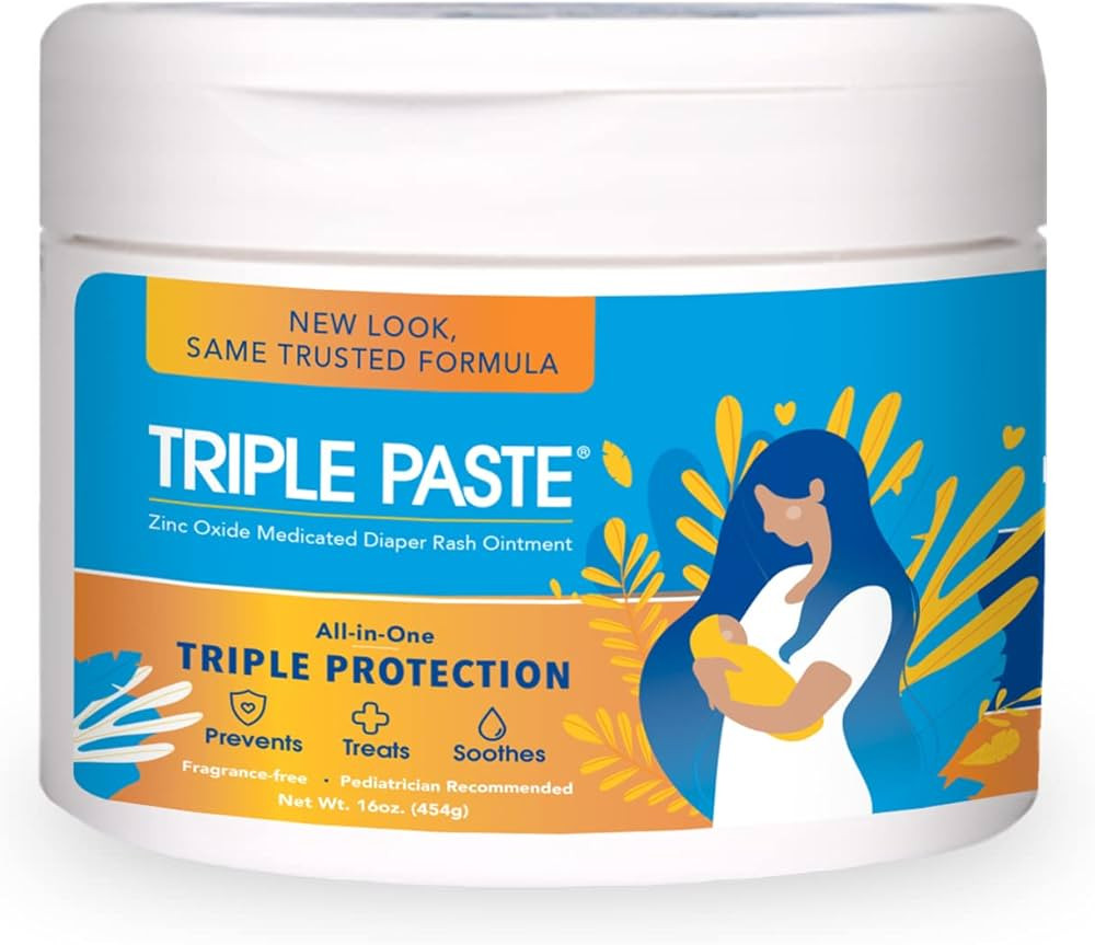 Triple Paste Diaper Rash Cream for Baby - 16 Oz Tub - Zinc Oxide Ointment Treats, Soothes and Pre... | Amazon (US)