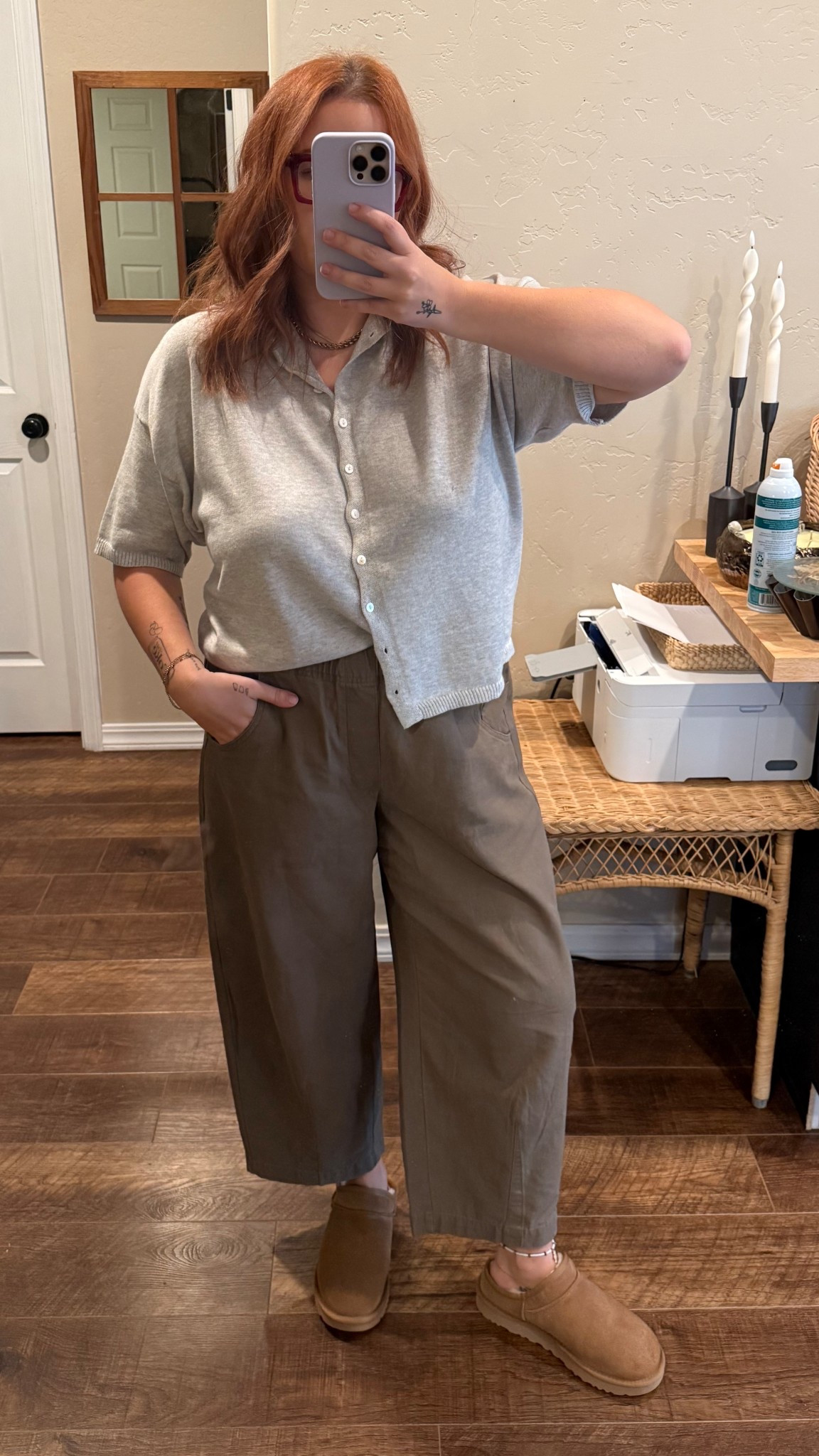 today’s ootd 

Fall style, fall outfit, barrel pants, fall cardigan, Ugg boots 

#LTKShoeCrush #LTKMidsize #LTKStyleTip